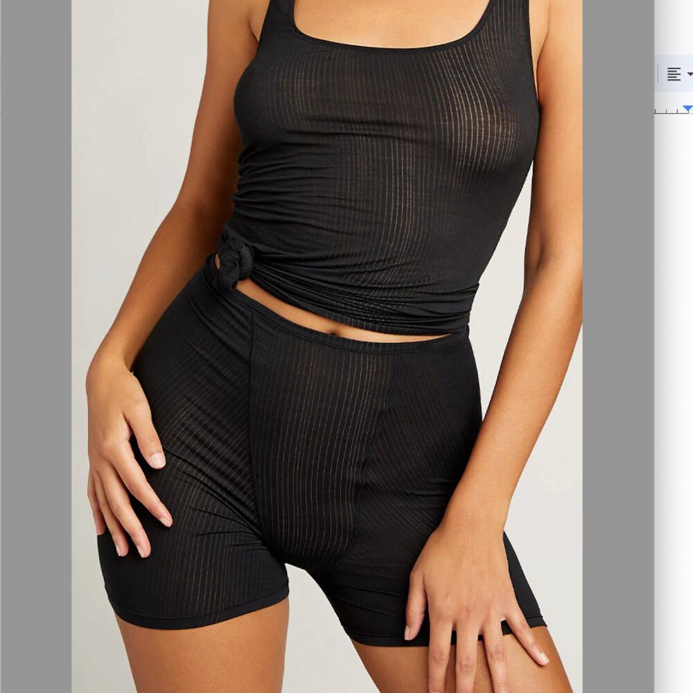 Negative Whipped Boxer and A-Top Set in Black